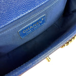 Chanel Blue Chevron Caviar Medium Boy Bag 2019