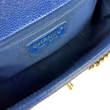 Chanel Blue Chevron Caviar Medium Boy Bag 2019