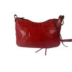 Balenciaga Red Lambskin Hip Moto Crossbody
