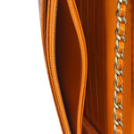 Chanel Orange Pythonskin Flap Wallet On Chain 2013
