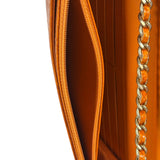 Chanel Orange Pythonskin Flap Wallet On Chain 2013