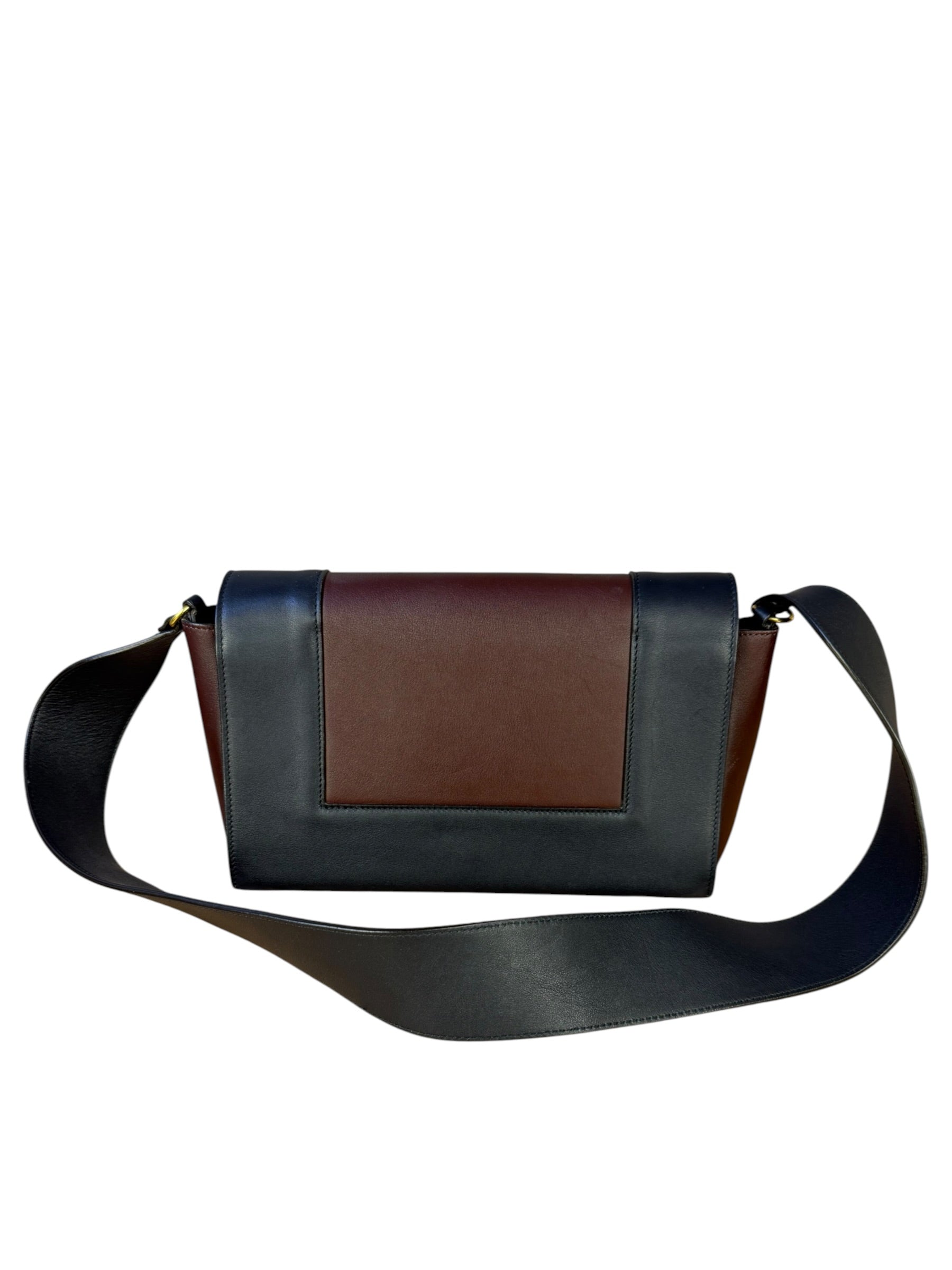 Celine Navy Blue/Burgundy Medium Frame Shoulder Bag