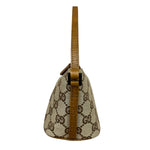 Gucci Brown Leather Trim GG Boat Pochette