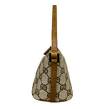 Gucci Brown Leather Trim GG Boat Pochette