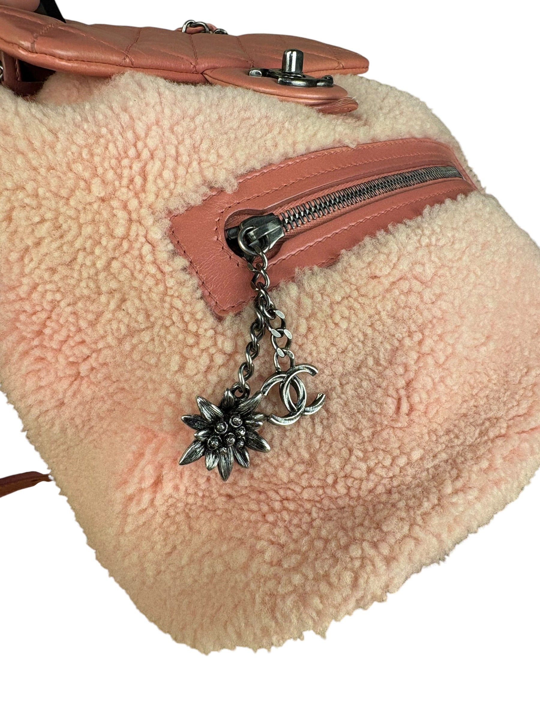 Chanel Paris-Salzburg Pink Shearling Mountain Backpack 2015