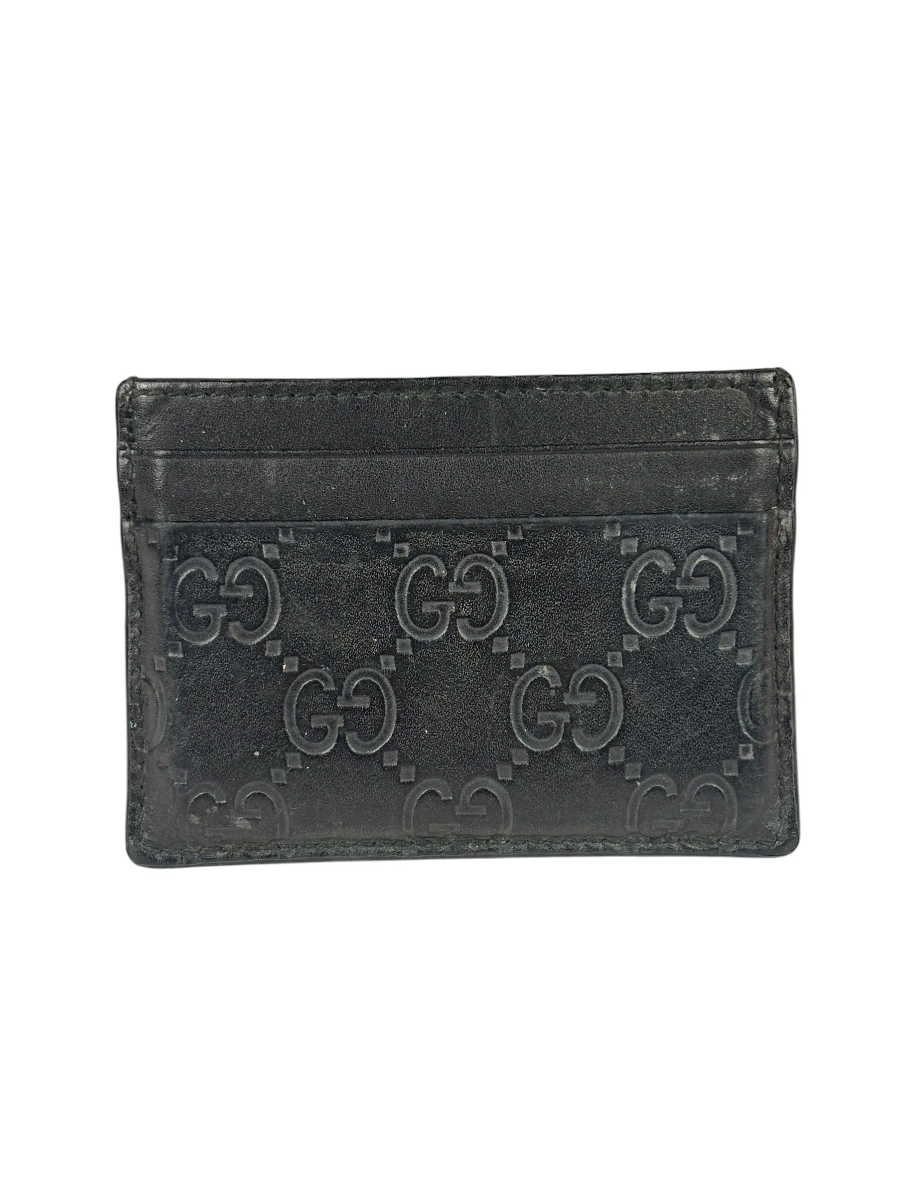 Gucci Black Leather GG Card Holder