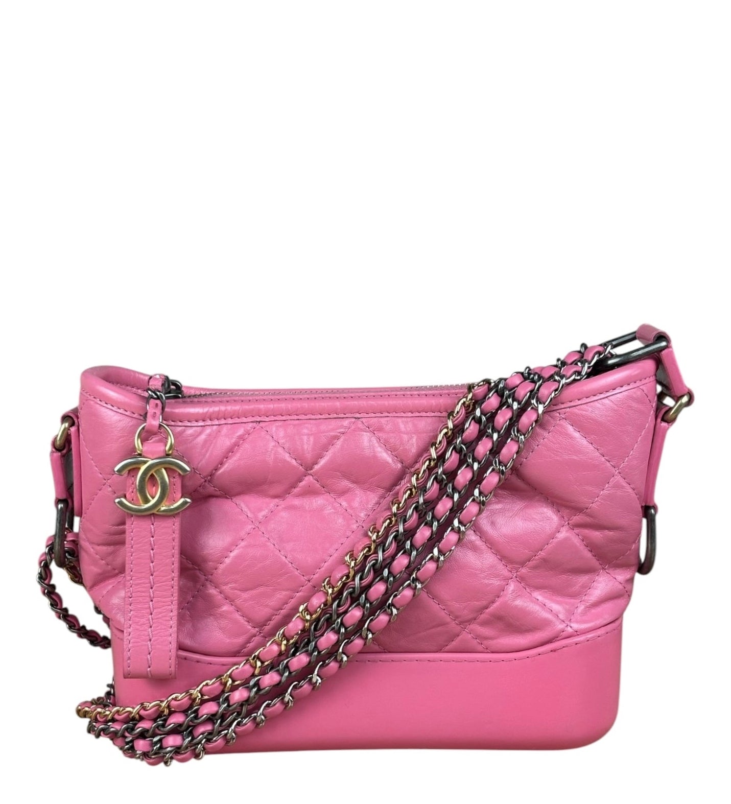 Chanel Pink Quilted Leather Small Gabrielle Hobo Bag 2019