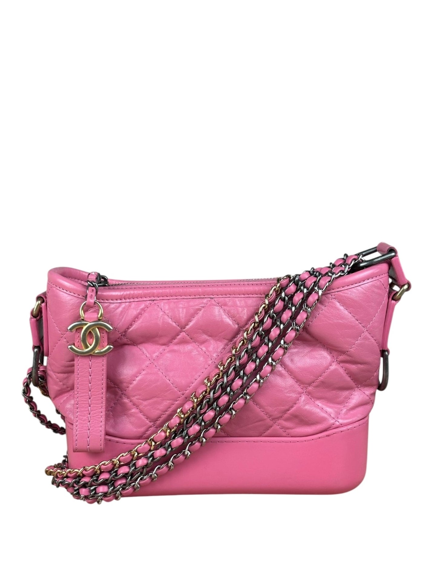 Chanel Pink Quilted Leather Small Gabrielle Hobo Bag 2019