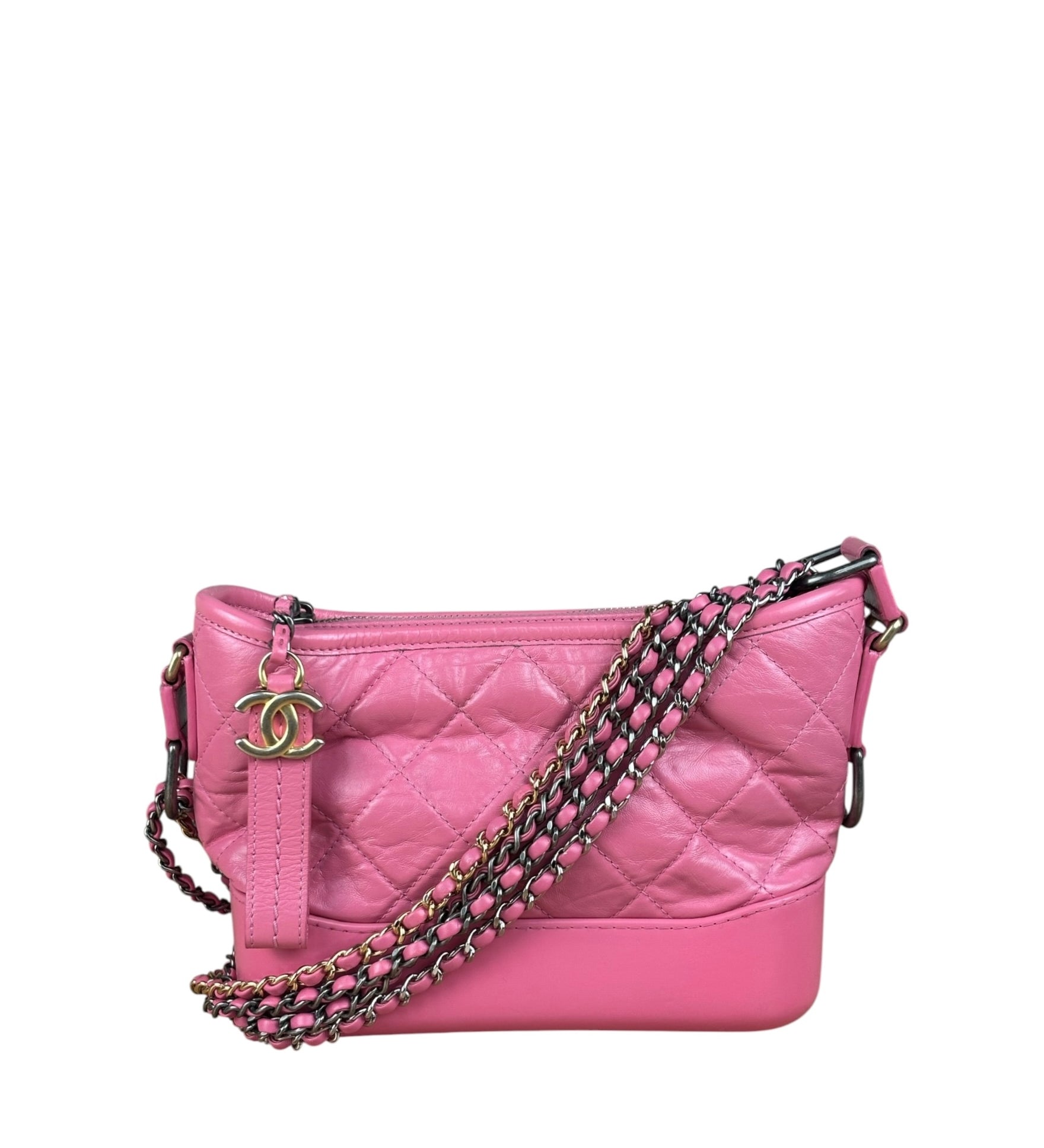 Chanel Pink Quilted Leather Small Gabrielle Hobo Bag 2019