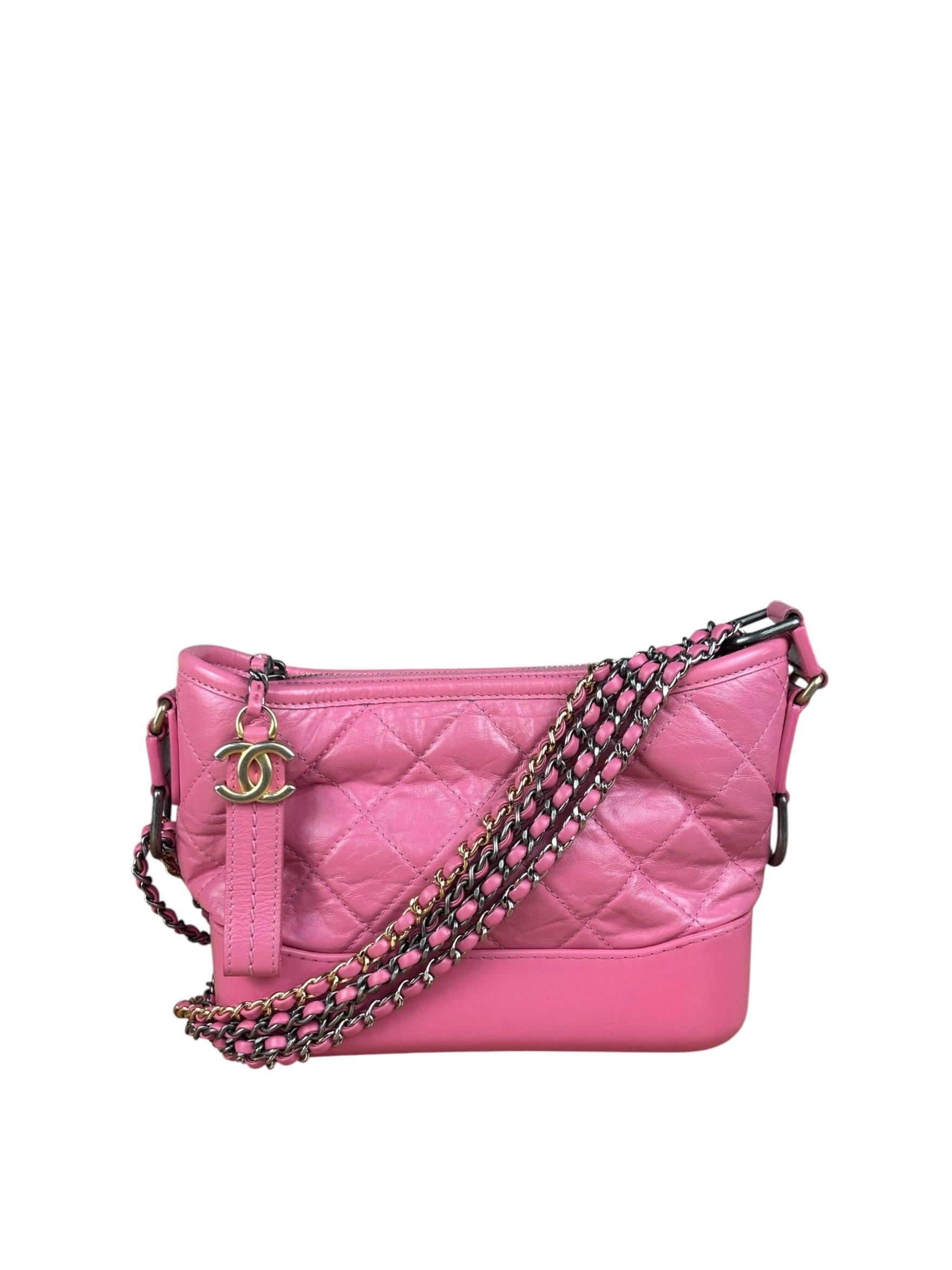 Chanel Pink Quilted Leather Small Gabrielle Hobo Bag 2019