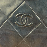 Chanel Black Diamond Stitch Flap CC Bag 1988