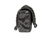Chanel Silver Sequin East/West Flap Bag 2006