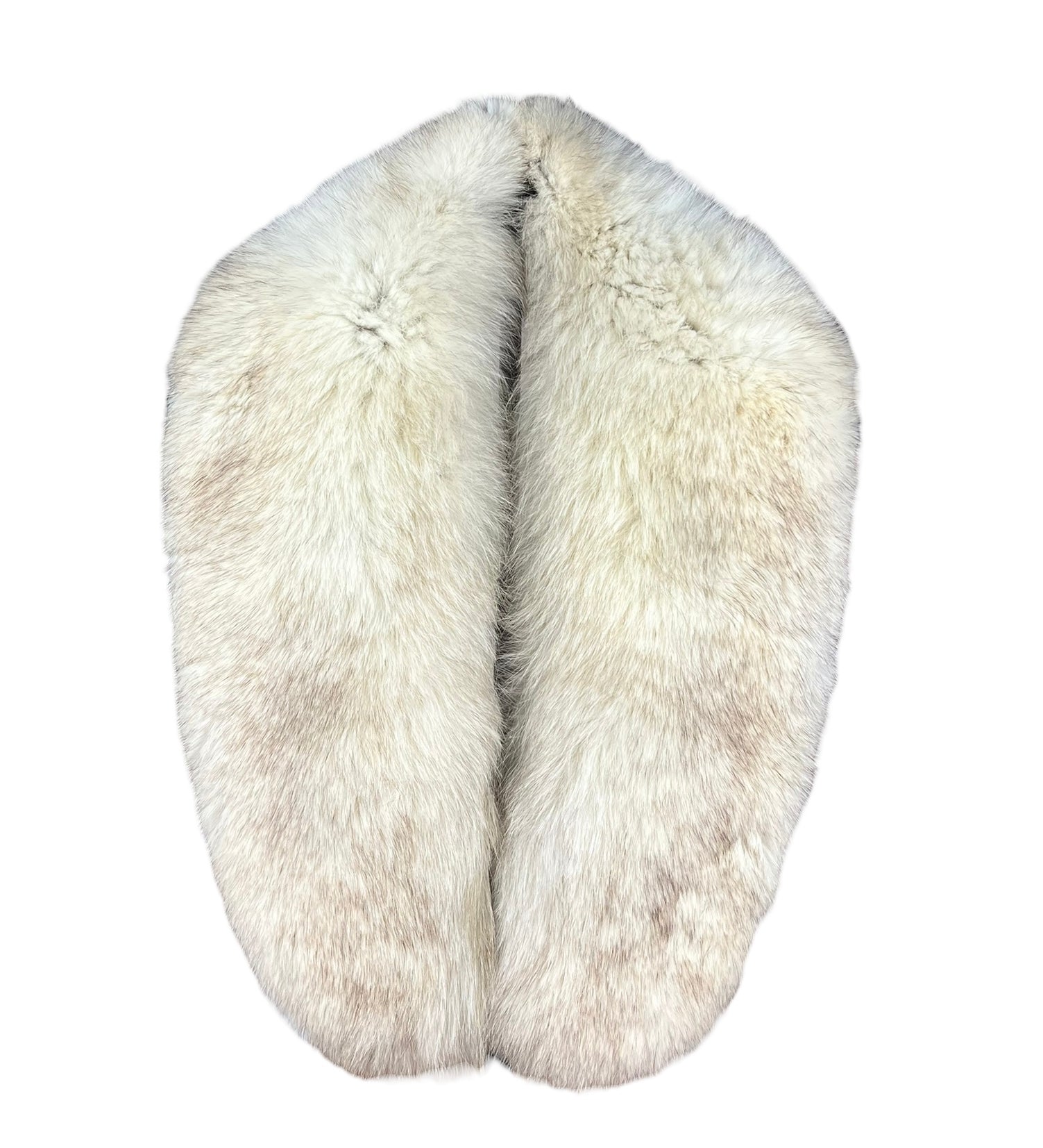 Saga Fox Vintage Ivory Light Brown Fur Shawl