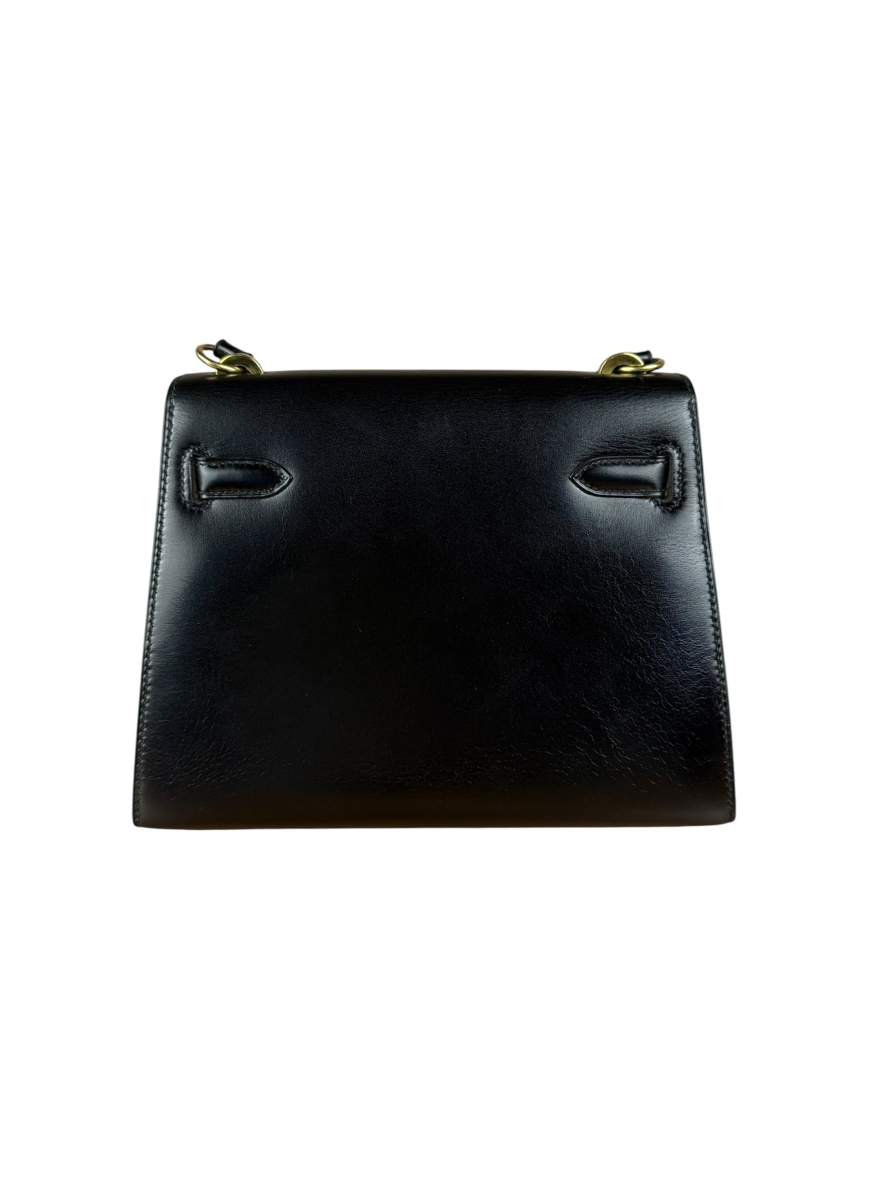 Hermes Black Mini Kelly 20 Box Calf 1991