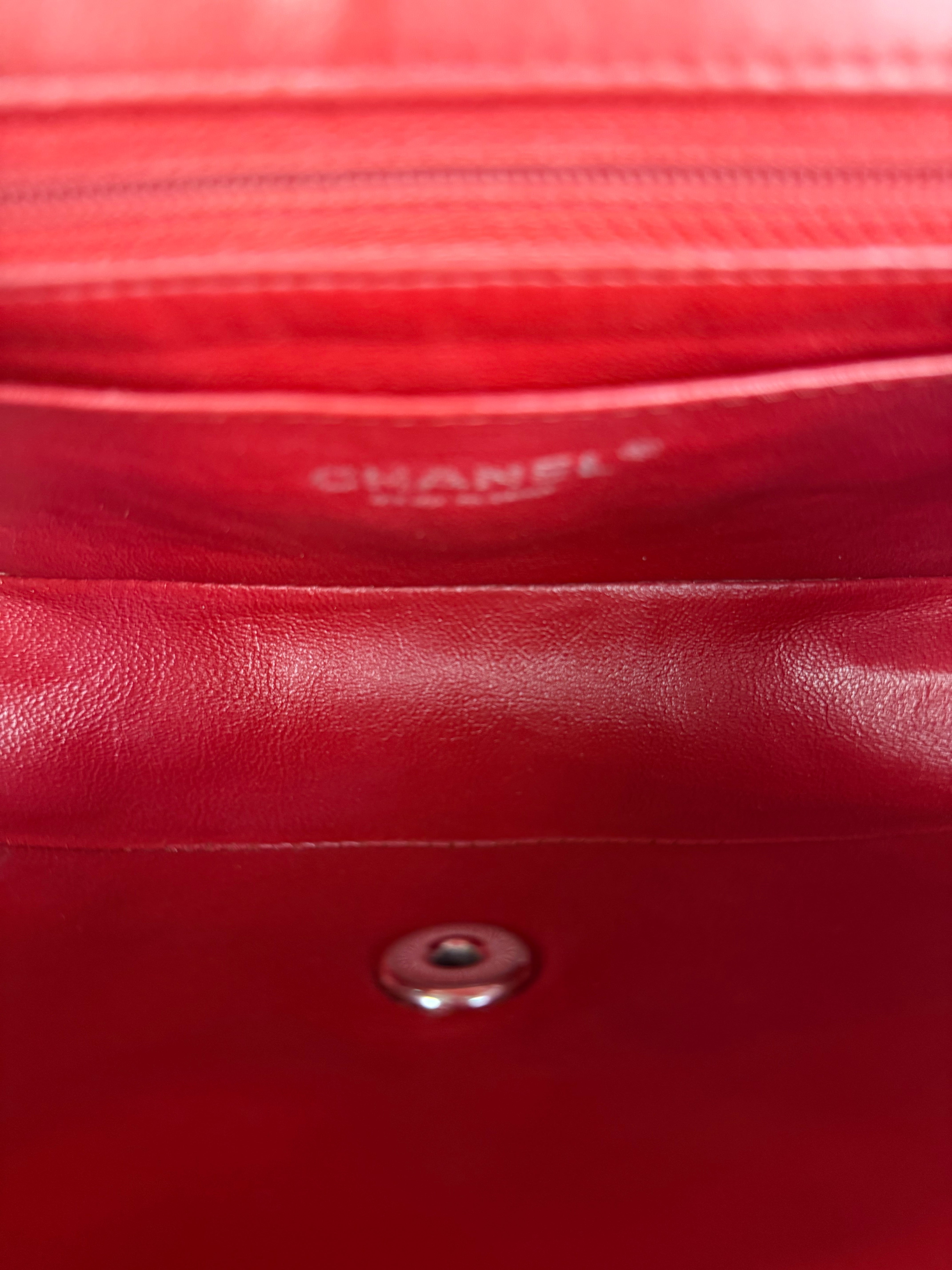 Chanel Red Quilted Leather Classic Mini Flap Bag 2012