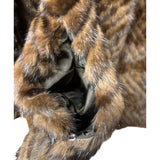 Vintage Hazel Brown Chevron Stripped Mink Fur Coat