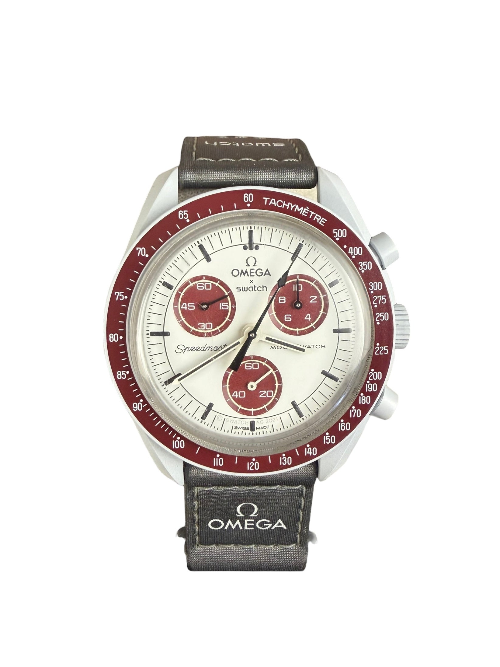 Omega Speedmaster MoonSwatch Grey/Burgundy