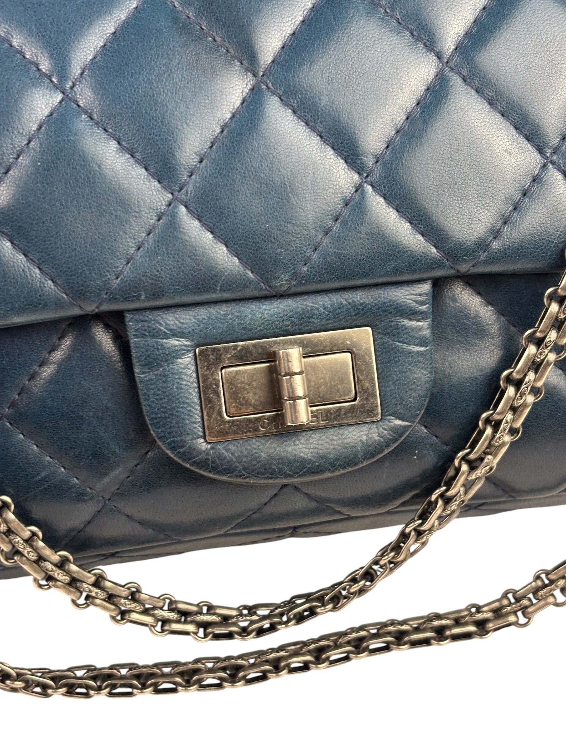 Chanel Blue Reissue 225 Double Flap Bag 1991