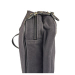 Burberry Black Leather Trim Canvas Pouch Bag
