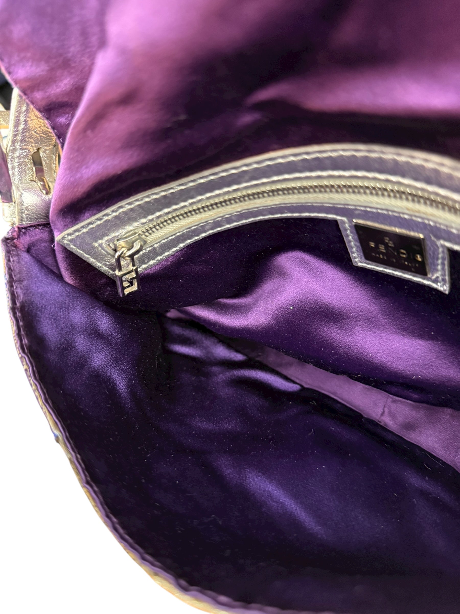 Fendi Vintage Embroidered Patchwork Baguette