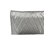Chanel Vintage Metallic Silver Quilted Tassel Flap Bag 1997