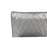 Chanel Vintage Metallic Silver Quilted Tassel Flap Bag 1997