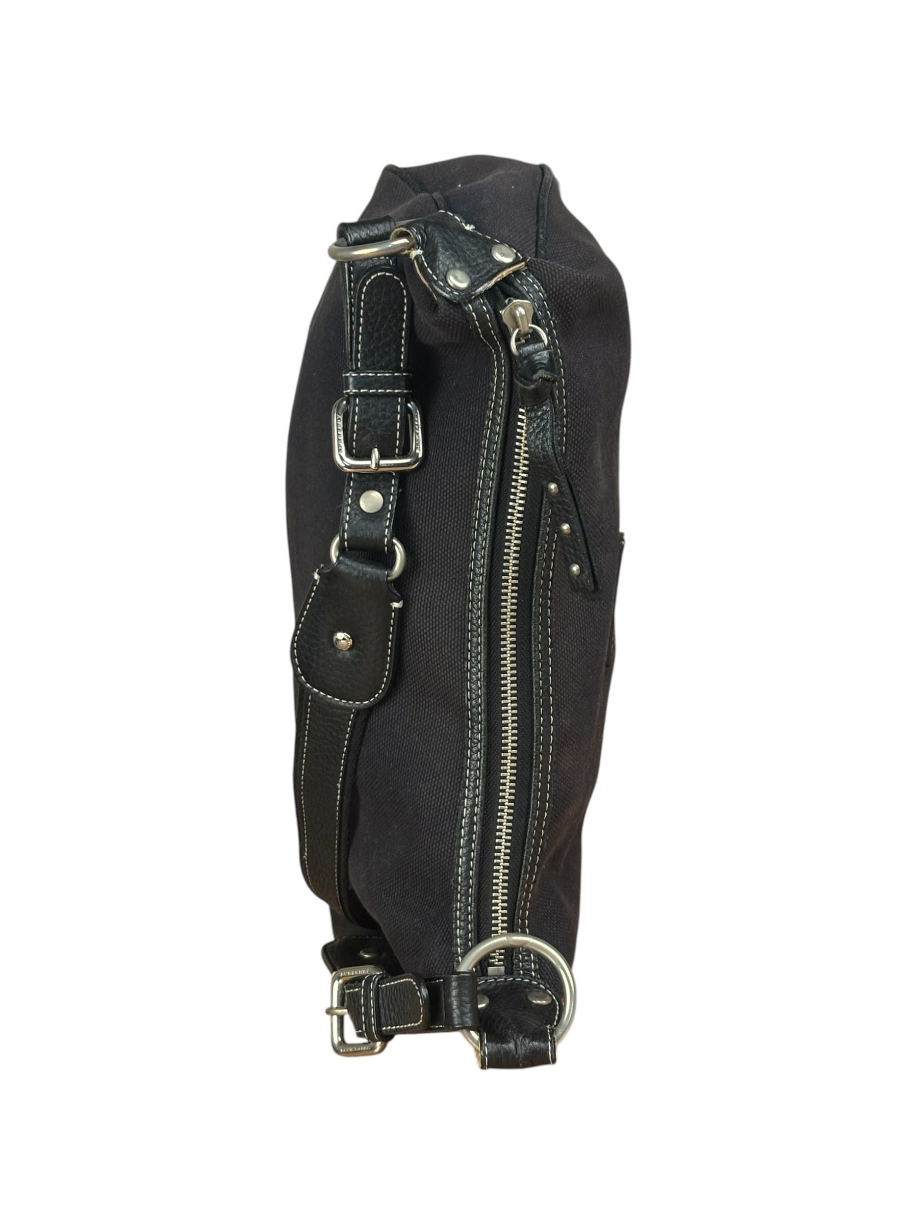 Burberry Vintage Black Canvas Crossbody Bag