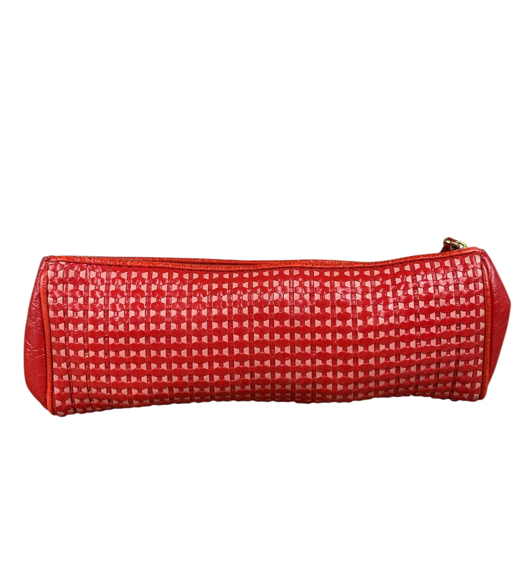 Miu Miu Bicolor Leather Striking Patterned Clutch