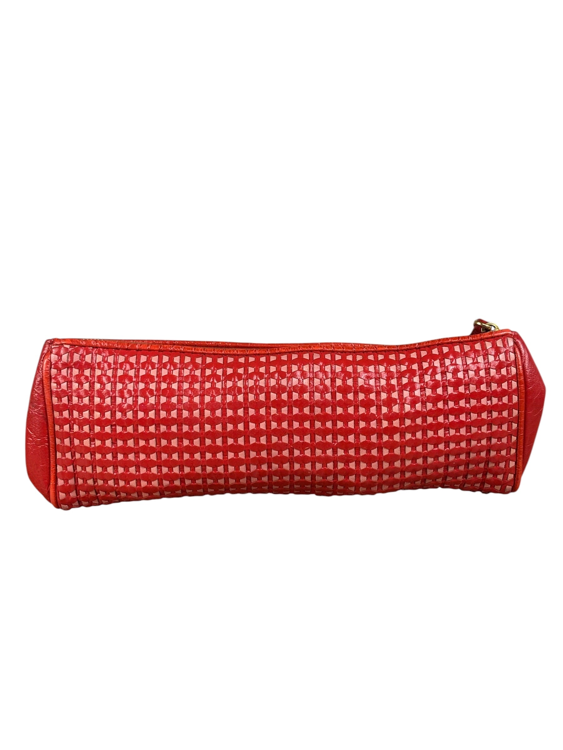 Miu Miu Bicolor Leather Striking Patterned Clutch