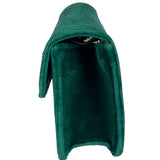 Gucci Green Velvet/Leather Trim Square G Broadway Shoulder Bag