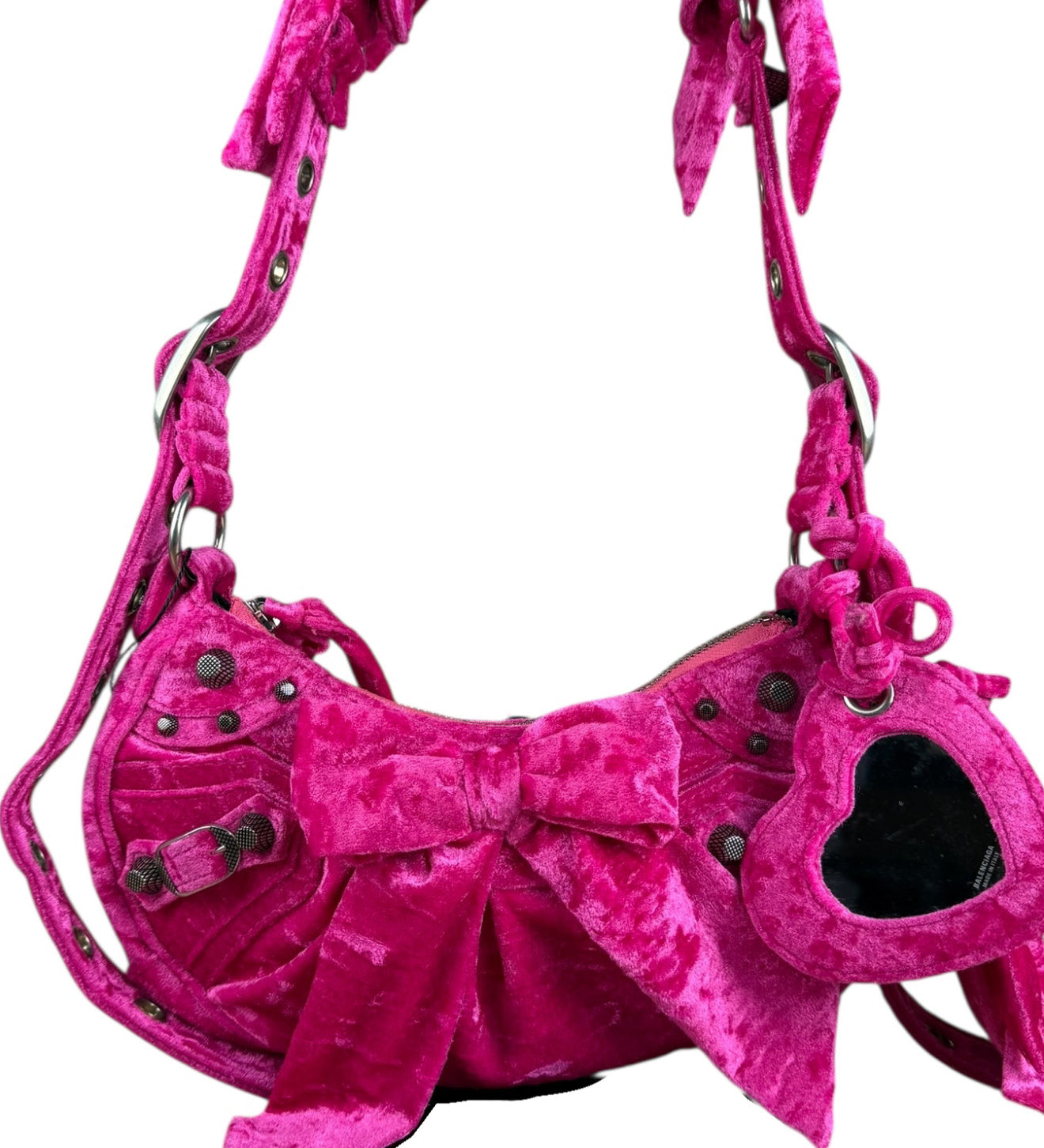 Balenciaga XXS Pink Velvet Le Cagole Bag