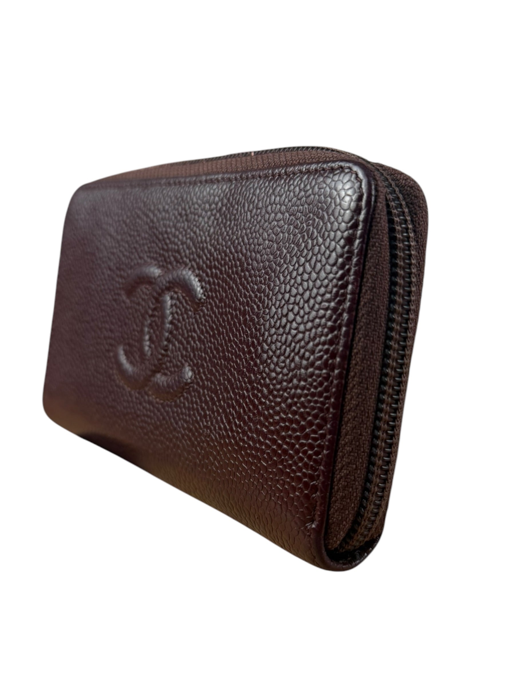 Chanel CC Caviar Leather Timeless Zip-Around Wallet-2014