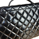 Chanel CC Black Patent Quilted Flap Briefcase Handbag '95