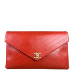 Chanel Chevron Quilted Envelope Clutch