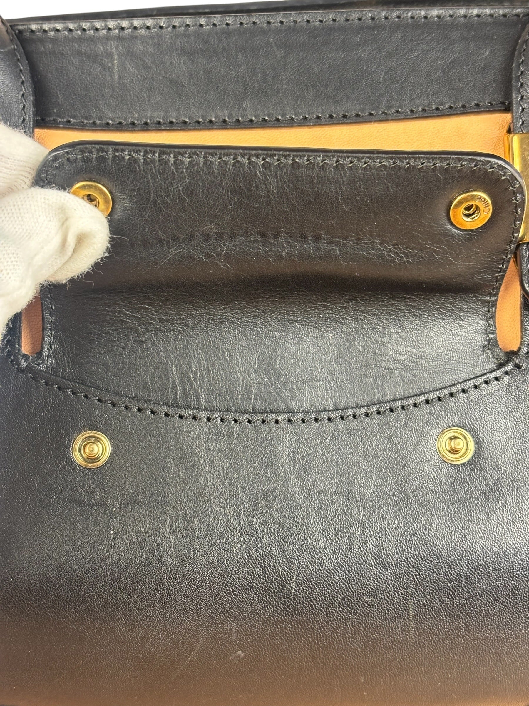 Chloe Nude Pink/Black Alice Satchel Shoulder Bag