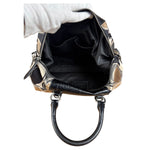 Coach Vintage Trim Leather Hand Drawn Scarf Print Satchel Two-Way Bag