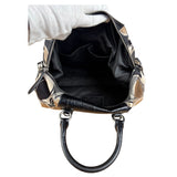 Coach Vintage Trim Leather Hand Drawn Scarf Print Satchel Two-Way Bag