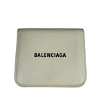 Balenciaga White Leather Cash Mini Wallet