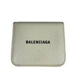 Balenciaga White Leather Cash Mini Wallet