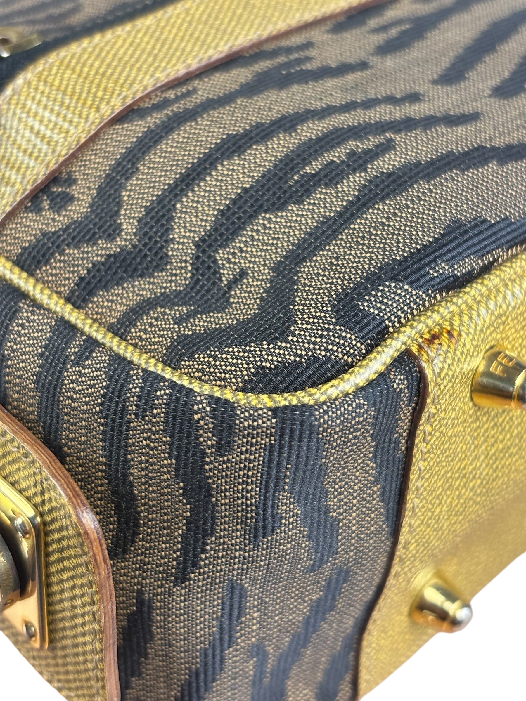 Fendi Vintage Tiger Print Mini Bowler Bag