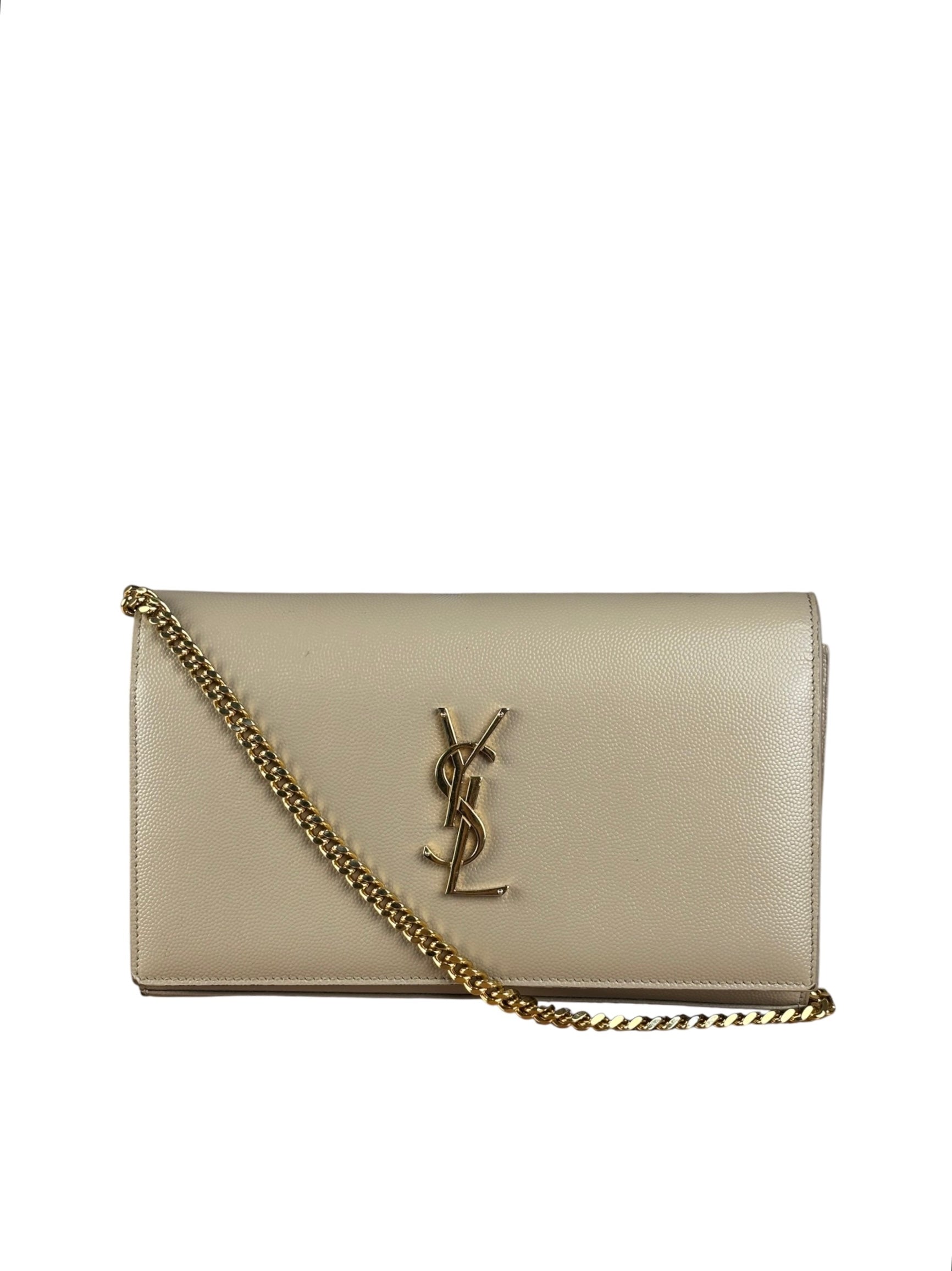 Yves Saint Laurent Cream Embossed Leather KateCrossbody Bag