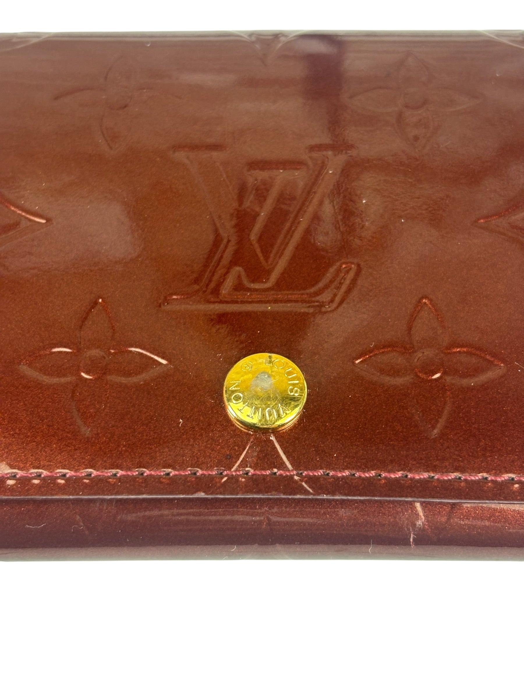 Louis Vuitton Burgundy Vernis Elise Compact Wallet