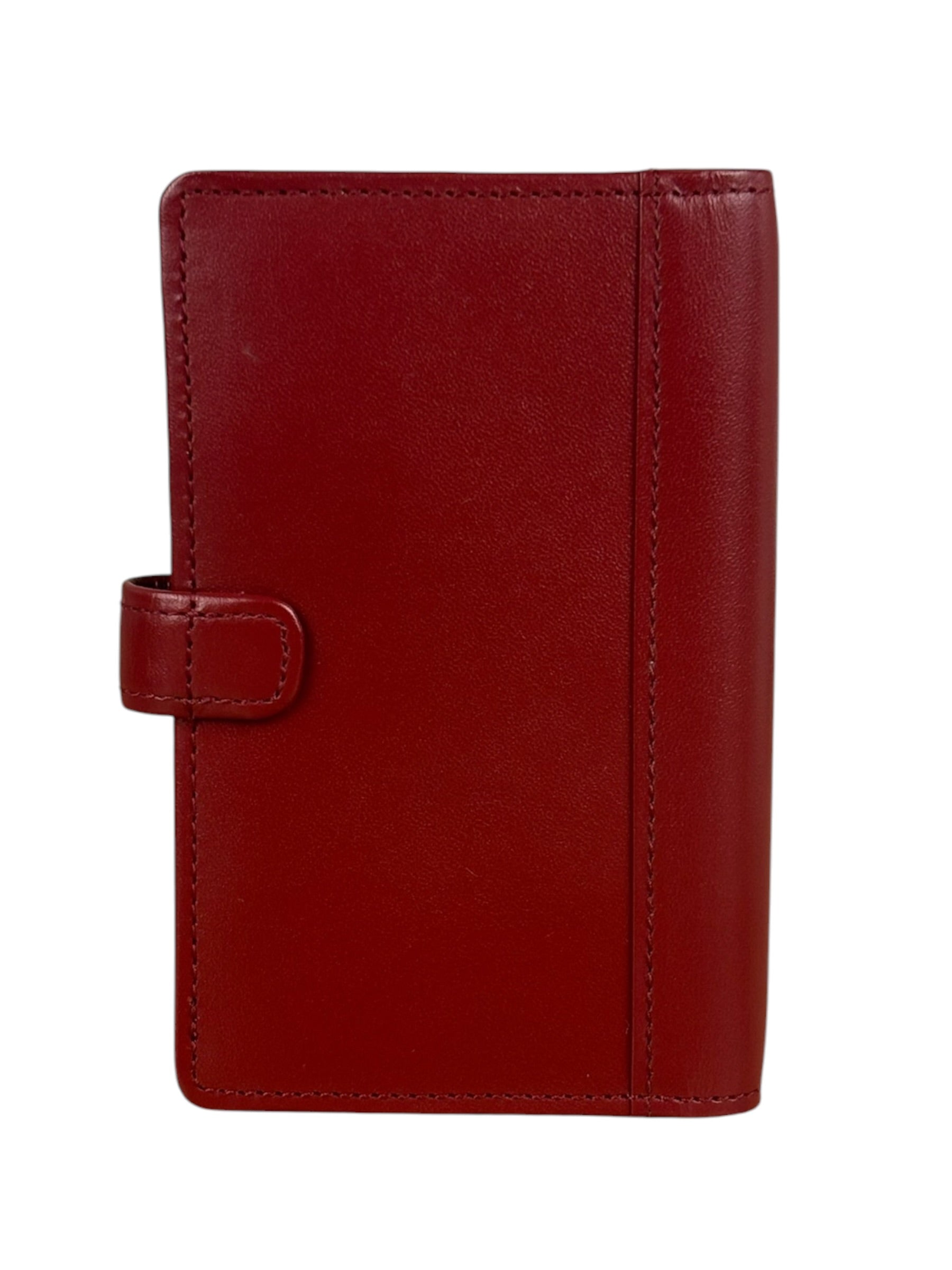 Burberry Red Leather London 5-Ring System Binder Planner