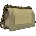 Chanel Beige Leather Boy Stingray Flap Bag 2013
