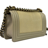 Chanel Beige Leather Boy Stingray Flap Bag 2013