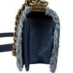 Chanel Blue Denim/Leather Trim Patchwork Boy Flap Bag 2014