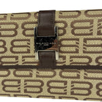 Balenciaga Vintage Brown Canvas Logo Long Wallet