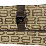 Balenciaga Vintage Brown Canvas Logo Long Wallet