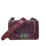 Chanel Purple Velvet Mini Boy Bag 2013