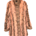 Vintage Pink/Brown Rabbit Fur Coat